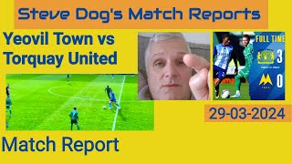 Yeovil Town vs Torquay United Match Report [upl. by Dorrahs]