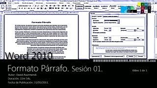 Word 2010 Formato Párrafo Sesión 01 Vídeo 1 de 1 David Asurmendi [upl. by Idoux]