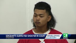 Stockton sergeants suspected shooter appears in court [upl. by Naiva297]