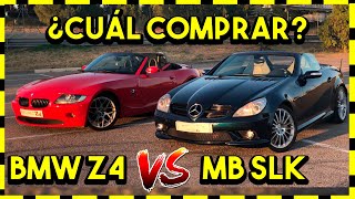 ¿Cuál es MEJOR Comparando DESCAPOTABLES BMW Z4 e85 vs MERCEDES SLK r171 [upl. by Ahsinehs682]