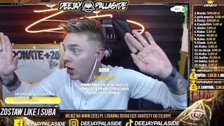 DEEJAYPALLASIDE DOSTAŁ 500 ZŁ DONATE  SHOT Z LIVE 17012023 [upl. by Naig]