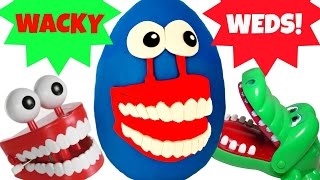 Wacky CHATTER TEETH Wednesday PlayDoh Surprise Egg [upl. by Atsillac445]