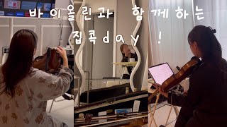 Vlog🎻  바이올린과 집콕데이트 하는날 💖집에서하는 연습방법약음기종류귀멸의칼날ost [upl. by Soisatsana]