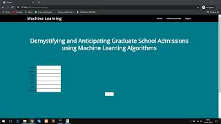 Demystifying and Anticipating Graduate School Admissions using Machine Learning Algorithms [upl. by Vallie452]