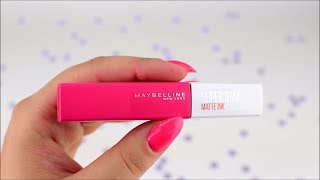 MAYBELLINE SUPER STAY MATTE INK 30 Matowa pomadka w płynie ROMANTIC [upl. by Refinney508]