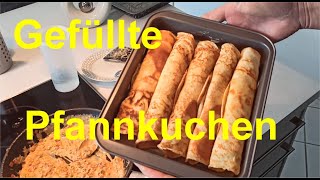 herzhafte gefüllte Pfannkuchen mit Frischkäse und Schinken [upl. by Ybanrab]