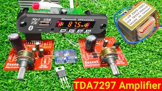 DIY Power Full Audio Stereo Amplifier TDA7297 30W A to Z Connection At Home Power input DC 12V [upl. by Kevyn531]