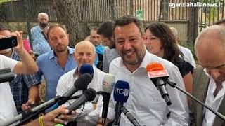 DICHIARAZIONI DI MATTEO SALVINI INSIEME AL CANDIDATO SINDACO DI ROMA ENRICO MICHETTI [upl. by Aisek655]