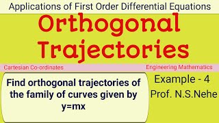 Orthogonal Trajectories  Applications of Differential Equations  Orthogonal Trajectories y  mx [upl. by Ainer866]