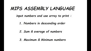 MIPS Assembly Language array  Group 16 [upl. by Egduj]