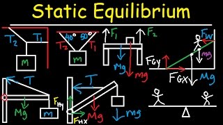 Static Equilibrium  Tension Torque Lever Beam amp Ladder Problem  Physics [upl. by Warrick]