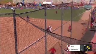 Utah Softball Triple Play vs Oklahoma Softball shorts [upl. by Ahsyekat158]