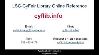 How to Log into LSC CyFair Library Databases [upl. by Lynett]