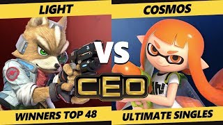 CEO 2019 SSBU  Rogue  Light Fox Vs PG  Cosmos Inkling Smash Ultimate Tournament W Top 48 [upl. by Mlawsky578]