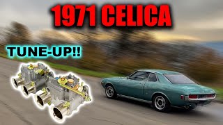 1971 Toyota Celica RA20 18RG 18RGU TuneUp With Weber 40s DCOE Carburetors [upl. by Atekihs]