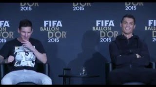 Messi y Cristiano  Que envidia uno del otro ellos responden balon de oro 2015 2016 [upl. by Glorianna]