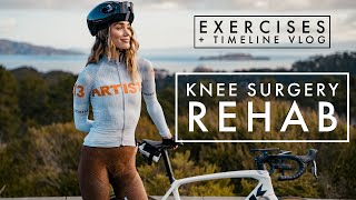 KNEE SURGERY REHAB exercises timeline update VLOG Follow my journey back to the bike 2022 [upl. by Ahsote]