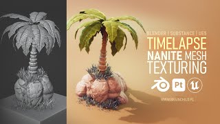 Blender amp Unreal Engine 5  PALM TREE Nanite Sculpting amp Texturing 3D High Poly NOT OPTIMISED [upl. by Amada]