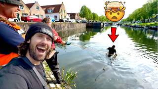 Magnet Fishing for Treasure in Very Old City Canals CRAZY [upl. by Akitahs]