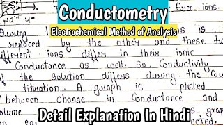 CONDUCTOMETRY  electrochemical methods of analysis  MScNotes  KanhaiyaPatel [upl. by Cooe406]