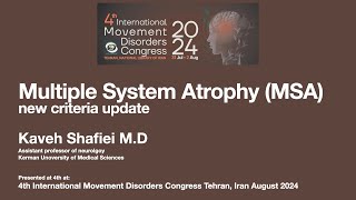 Multiple System Atrophy MSA new criteria [upl. by Katine]