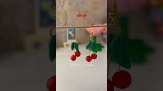 Made new polymer clay earrings 🍒🍒  THE ART ABODE polymerclay clay clayart [upl. by Scrogan]