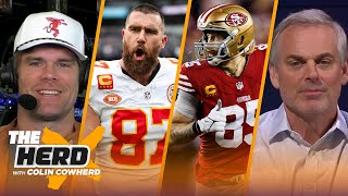 Super Bowl LVIII preview Kelce vs Kittle Who has the edge  NFL  THE HERD [upl. by Jacquet]