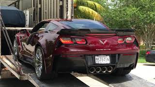 My Z06 being offloaded by Intercity Lines Trucking from Kerbeck Corvette [upl. by Iv842]