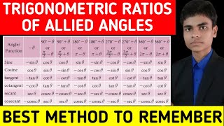 Trigonometric allied angles  Best trick to remember [upl. by Norret710]