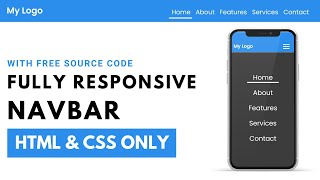 Responsive Navbar With Only HTML amp CSS [upl. by Trubow]