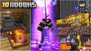 Top 10 BEST Addons For Minecraft Bedrock 120 [upl. by Nysila]