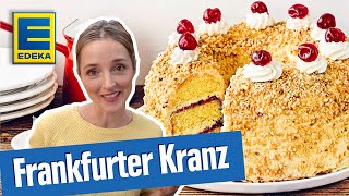 Frankfurter Kranz Rezept  Leckeres Tortenrezept mit Buttercreme [upl. by Nylirek609]