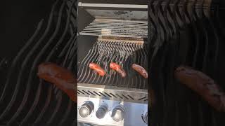 Authentic German knockwurst on the BBQ [upl. by Akcinat969]