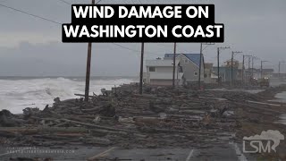 01092024 West Beach WA  Major Windstorm flooding high tide debris over roadway [upl. by Rhea937]