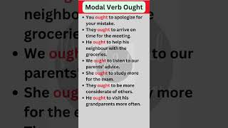 Modal Verb Ought in English Grammar shorts [upl. by Jermaine]