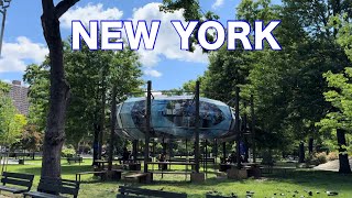 NEW YORK CITY Walking Tour 4K  Marcus Garvey Park  Park in Harlem New York [upl. by Bonar]