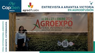 Entrevista a Arantxa Victoria en Agrodifusión sobre la feria Agroexpo en Don Benito Extremadura 2024 [upl. by Ronyar]