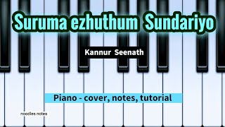 Surumaezhuthum Sundariyo  PIANO  cover notes tutorial  Kannur Seenath  NH Shabeer [upl. by Kirshbaum163]