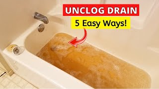 5 Easy Ways to Unclog Bathtub Drain [upl. by Barhos35]