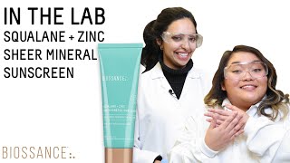 Making Our Squalane  Zinc Sheer Mineral Sunscreen In The Lab  Biossance [upl. by Enila449]