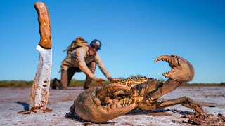 30 DÍAS A SOLAS y SOBREVIVIENDO de la Tierra – CAPTURANDO Y COCINANDO UN CANGREJO GIGANTE  DÍA 1 [upl. by Armond]