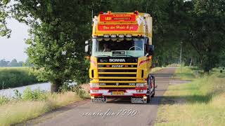 Scania R620 V8 schubert bij truckstar festival met zijn nieuwe outlook [upl. by Ettenaej]