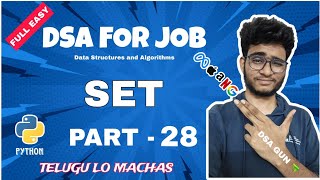 SET in python  Part  28  DSA in python in telugu  Engineering Animuthyam [upl. by Moria302]