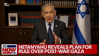 IsraelHamas war Netanyahu reveals postwar Gaza plan Palestinians reject  LiveNOW from FOX [upl. by Ollie]