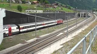 ► Bahnverkehr auf der Lötschberg Achse 120612 [upl. by Sivlek385]