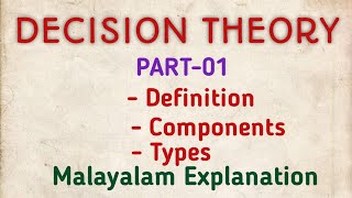 Decision Theory Part01 Operations Research  Malayalam Explanation [upl. by Jackqueline]