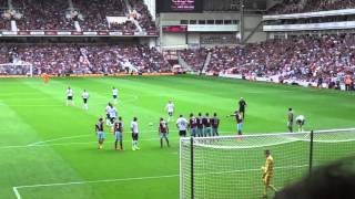 West Ham fan invades pitch and takes free kick [upl. by Akciret]