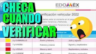 COMO ES EL CALENDARIO DE VERIFICACION VEHICULAR 2022 [upl. by Ahto]