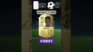 Vini JR BEST and WORST card in EVERY FIFA ⚽📈😱 fifa eafcfut football soccer realmadrid shorts [upl. by Lilybel798]