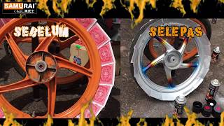 Cara Spray Rim Motor Dengan Titanium Effect  Samurai Paint Malaysia [upl. by Arella]